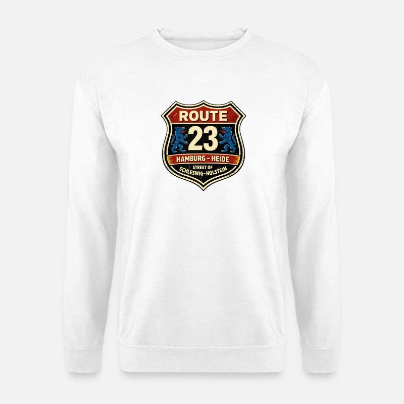 Route23 Hamburg Heide Shield - Unisex Pullover - Weiß