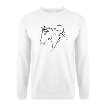 Dressage de chevaux minimaliste en silhouette - Sweat-shirt Unisexe - blanc - Devant
