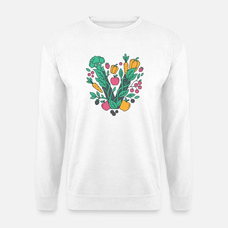 Frisches Garten-Gemüse Motiv - Unisex Pullover - Weiß