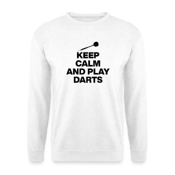 KEEP CALM AND PLAY DARTS! 180 PFEILE - Unisex Pullover - Weiß - Vorne