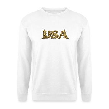 Gold Skull USA Emblem - Unisex Pullover - Weiß - Vorne