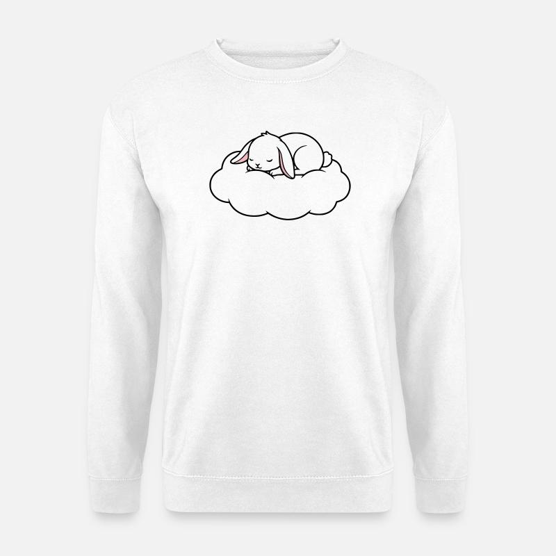 Sleeping Rabbit on Cloud Dream - Unisex Sweatshirt - white