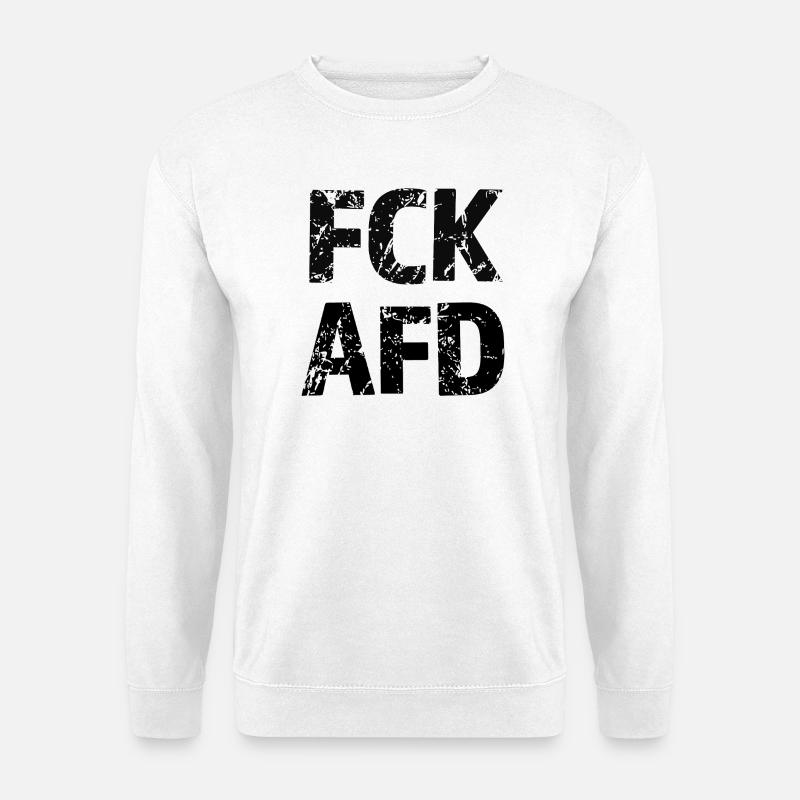 FCK AFD Bold Text Graphic - Unisex Pullover - Weiß