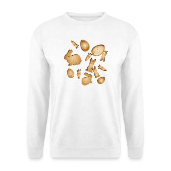 Motifs de biscuits de Pâques avec Bunny & Egg - Sweat-shirt Unisexe - blanc - Devant