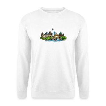 Berliner Skyline  - Unisex Pullover - Weiß - Vorne