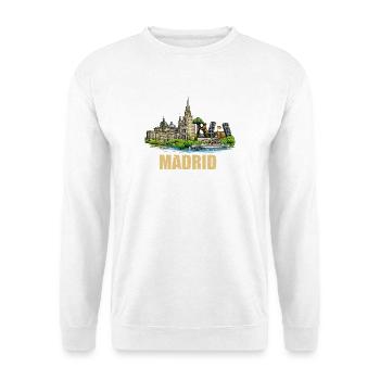 Madrid Skyline  - Unisex Pullover - Weiß - Vorne - Alina (178cm) & Michal (187cm)