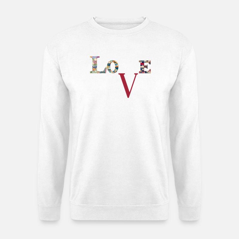 Love Patchwork Typography - Unisex Sweatshirt - white