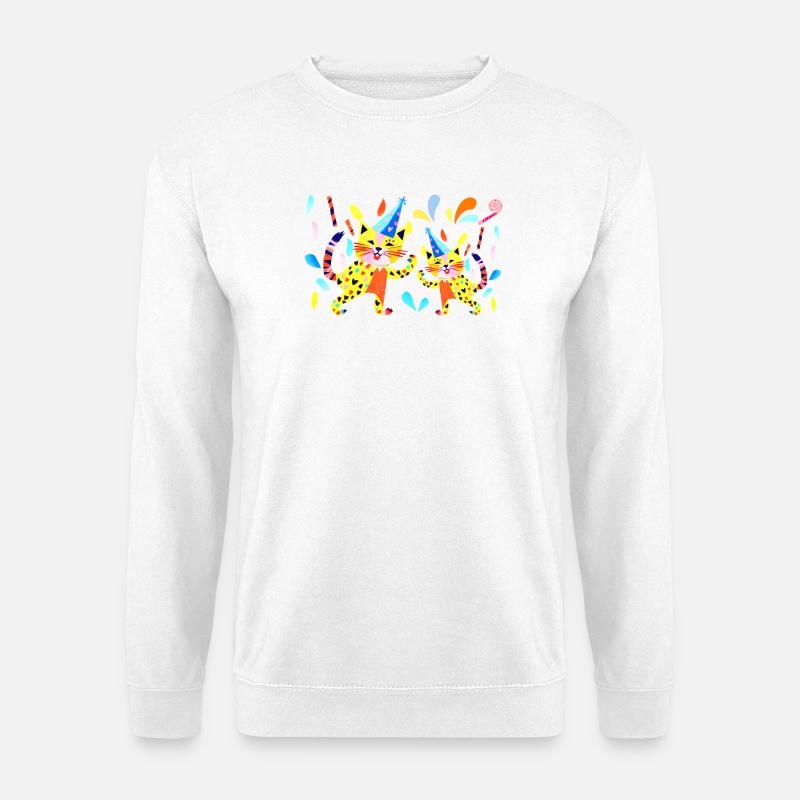 Partykatzen Neonfarben - Unisex Pullover - Weiß
