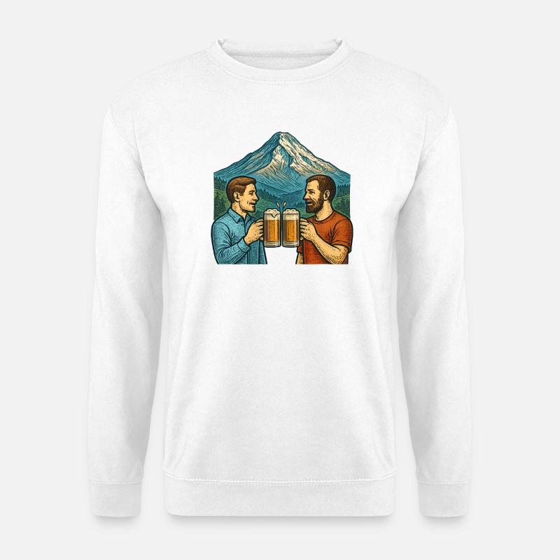 Bergkulisse Bierfreunde Toast - Unisex Pullover - Weiß