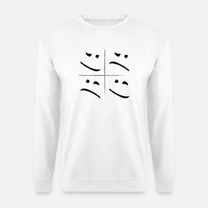 Split Face Sad Good - Unisex Sweatshirt - white