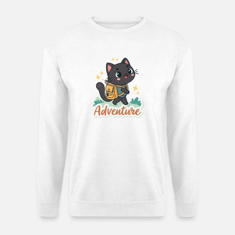Adventure Cat Explorer - Unisex Sweatshirt - white