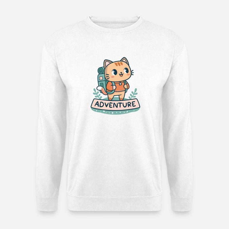 Cat Explorer Backpack - Unisex Sweatshirt - white