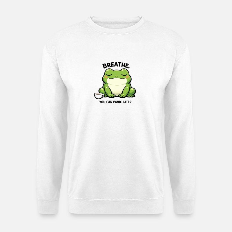 Kaffee-Frosch der Ruhe - Unisex Pullover - Weiß