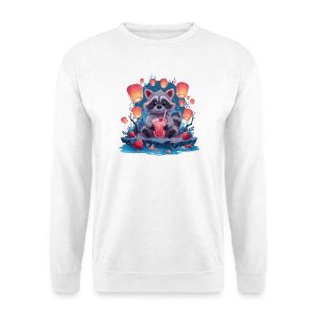 Nacht Waschbär Laternenlimonade - Unisex Pullover - Weiß - Vorne
