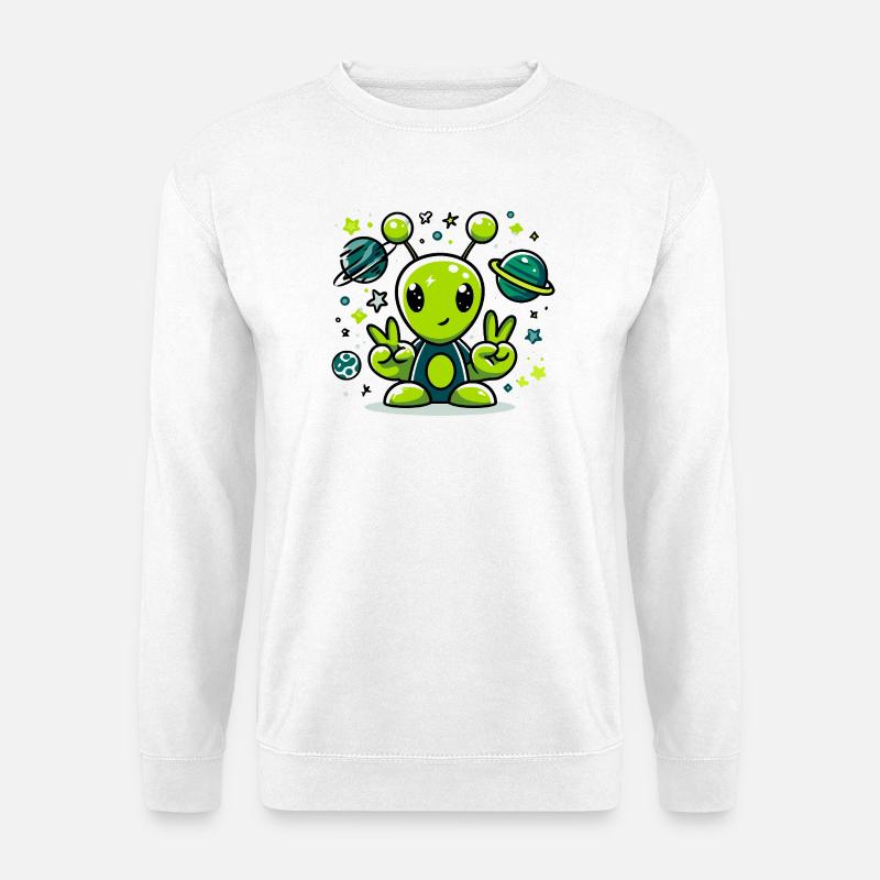 Extraterrestre vert dans l’espace - Sweat-shirt Unisexe - blanc
