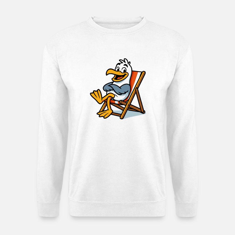 Lounge seagull on the beach - Unisex Sweatshirt - white