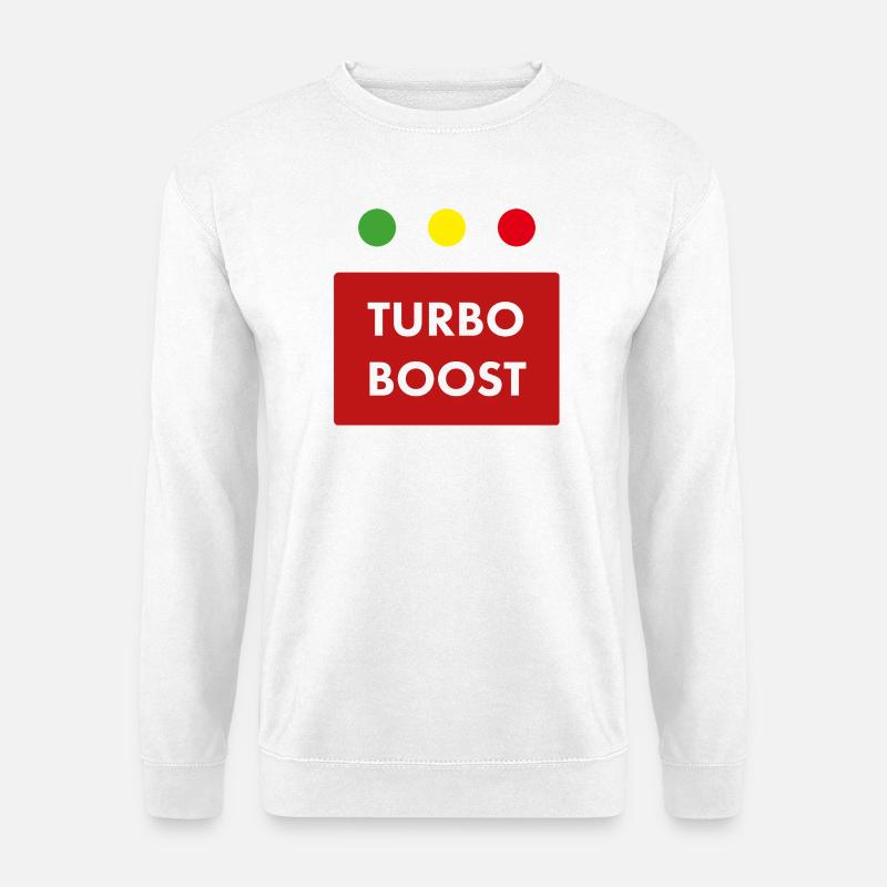 Turbo Boost Retro-Text - Unisex Pullover - Weiß