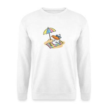 Sun bird on the beach with umbrella - Unisex Sweatshirt - white - Front