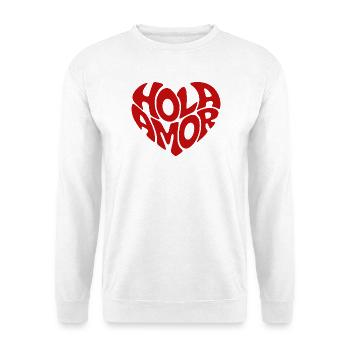 Hola Amor Retro Red Heart Love - Unisex Sweatshirt - white - Front