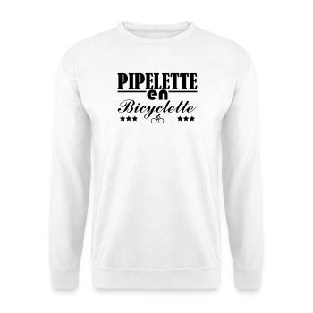 Pipelette auf einem Fahrrad - Unisex Pullover - Weiß - Vorne