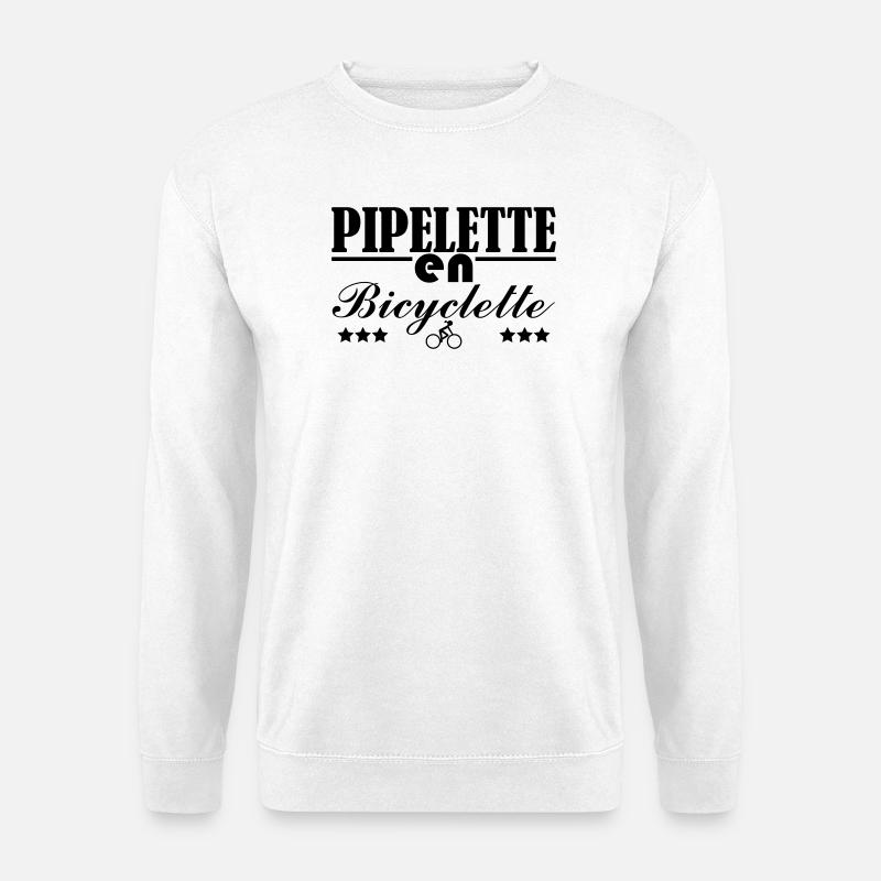 Pipelette auf einem Fahrrad - Unisex Pullover - Weiß