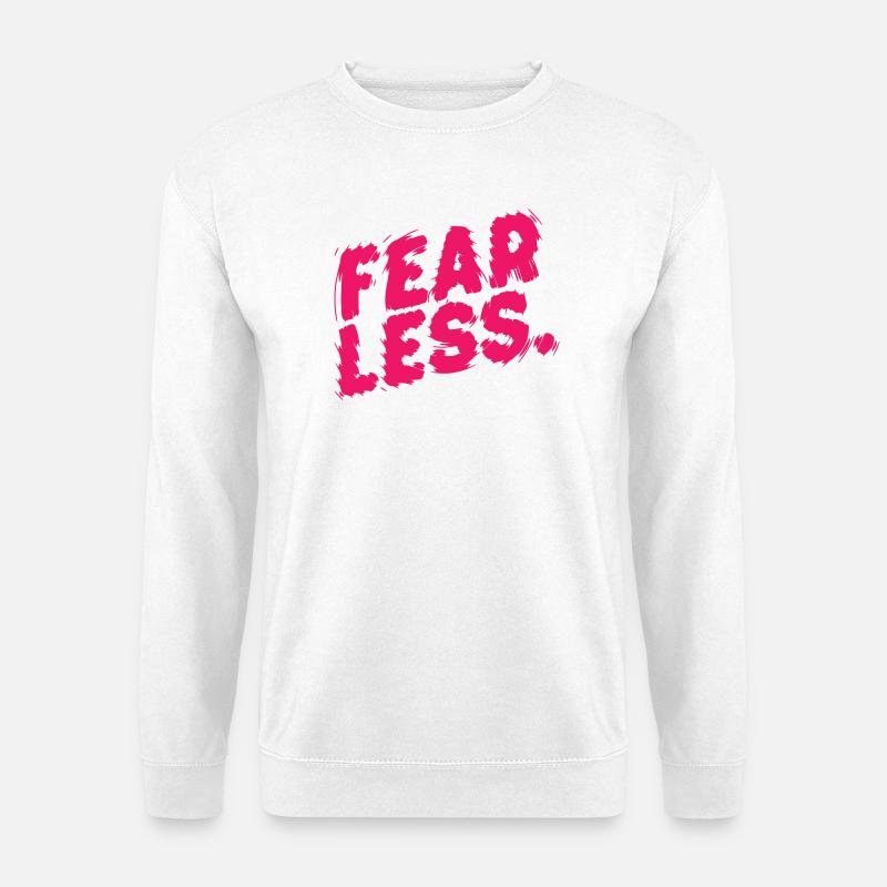 Furchtlose rosa Pinselbuchstaben - Unisex Pullover - Weiß
