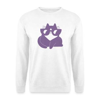 Purple Cuddly Cat Dream Cat - Unisex Sweatshirt - white - Front