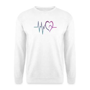Gradient ECG Heart - Unisex Sweatshirt - white - Front