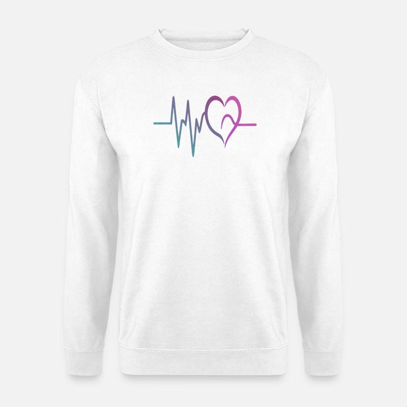 Gradient ECG Heart - Unisex Sweatshirt - white