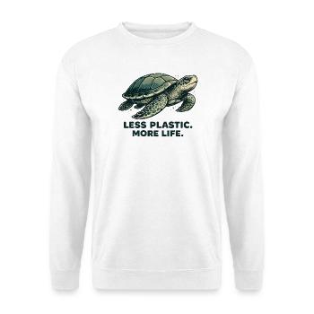 Less Plastic More Life Turtles Design - Unisex Sweatshirt - white - Front