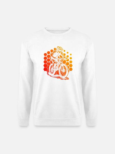 Modernes Mountainbike Artwork - Unisex Pullover - Weiß