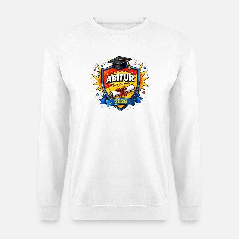 Abitur 2026 Schild – Abschlusslogo - Unisex Pullover - Weiß