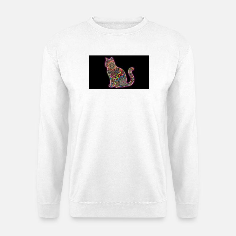 Psychedelische Katzenmuster - Unisex Pullover - Weiß
