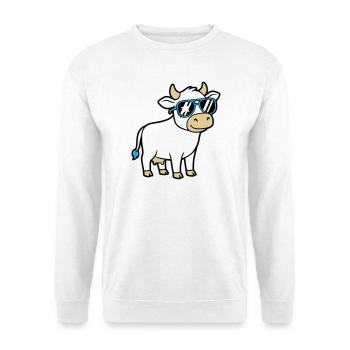 Cool Cow Sunglasses Casual Vector - Unisex Sweatshirt - white - Front