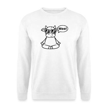 Yoga Kuh Meditation Moo Comic Vektor - Unisex Pullover - Weiß - Vorne