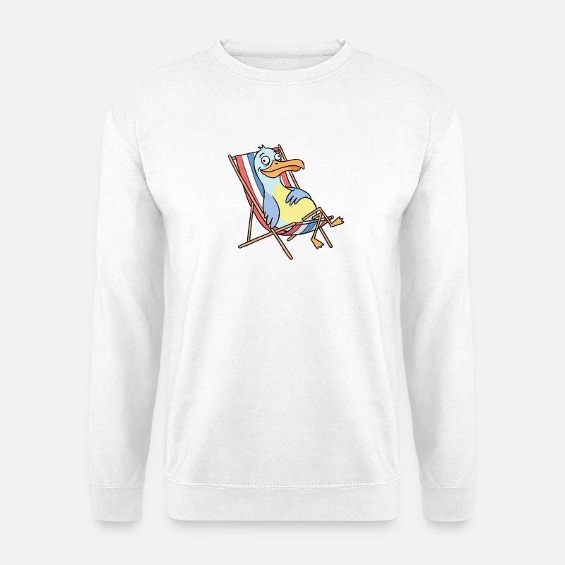Relaxter Strandpelikan - Unisex Pullover - Weiß