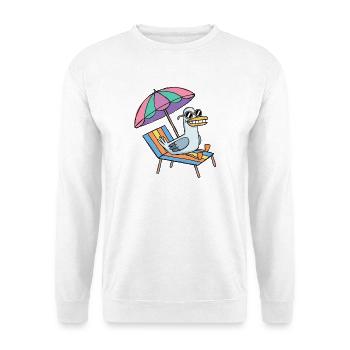 Möwe macht Urlaub - Unisex Pullover - Weiß - Vorne