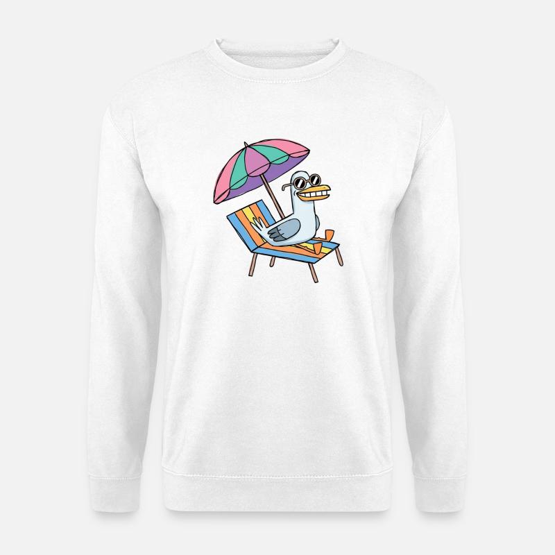 Möwe macht Urlaub - Unisex Sweatshirt - white