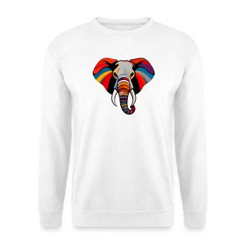 Colorful Elephant Head Art Pop Art Elephant Motif - Unisex Sweatshirt - white - Front