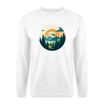 Berge Bergwald Hochgebirge Hiking Kreis Motiv - Unisex Pullover - Weiß - Vorne
