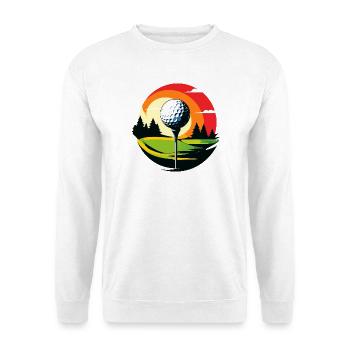 Golfball Golfplatz Golftee Landschaft Golf Motiv - Unisex Pullover - Weiß - Vorne