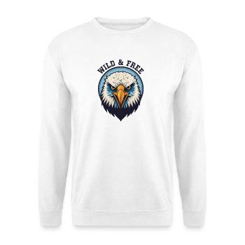 Wilder und Freier Adler - Unisex Pullover - Weiß - Vorne
