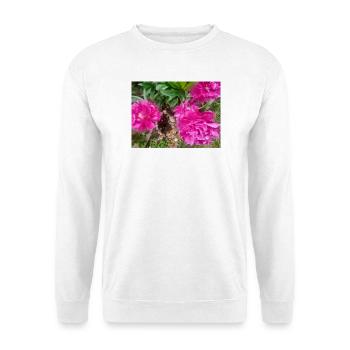 Pfingstrosen-Fuchsia-Garten - Unisex Pullover - Weiß - Vorne