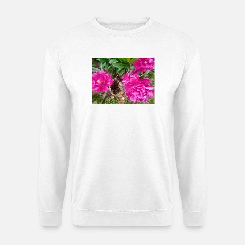Pfingstrosen-Fuchsia-Garten - Unisex Pullover - Weiß