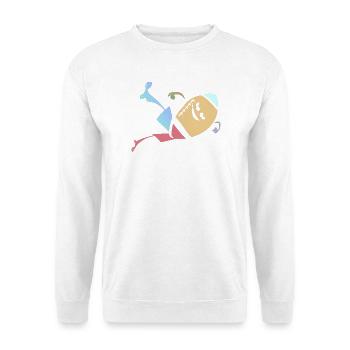 Happy Dado Multicolor - Unisex Pullover - Weiß - Vorne - Alina (178cm) & Michal (187cm)