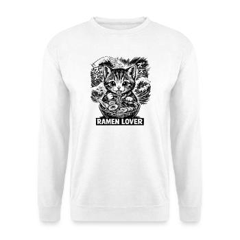 Katzen Ramen Nudel Japaner Anime Manga Kawaii - Unisex Pullover - Weiß - Vorne