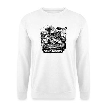 Affiche de Chat Mange des nouilles ramen - Sweat-shirt Unisexe - blanc - Devant
