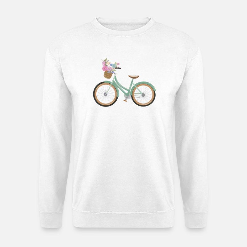 Rad_mit_Blumen - Unisex Pullover - Weiß