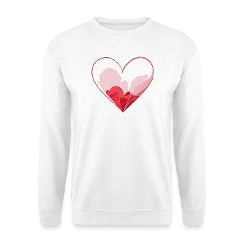 Aquarell Herz - Stilvolles Valentinstagsgeschenk - Unisex Pullover - Weiß - Vorne