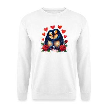 Wasserfarbene Pinguine der Liebe - Unisex Pullover - Weiß - Vorne